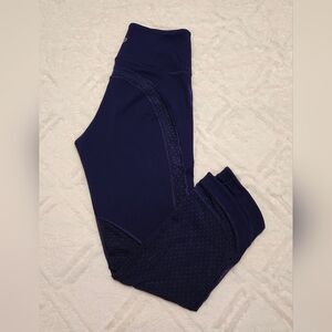 Lululemon Mesh Insert Navy Blue Leggings